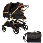 Duo smart poussette jumeaux ou enfants rapprochs largeur 79 cm noir sans cosy