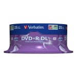 Dvd + r double layer verbatim - 8. 5 go 8x - spindle 25