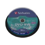 Dvd - rw verbatim - spindle 10 - 4x - 4. 7 go - argent mat