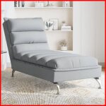 Dxbk chaise longue avec coussins gris clair tissu 379468