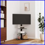 Meuble tv dangle - v bestlife - 3 niveaux - compatible 32 - 65 pouces - noir - pivotant 25
