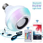 Ampoule led e27 rgbw avec haut - parleur bluetooth et t�l�commande - multicolore 115�9 cm