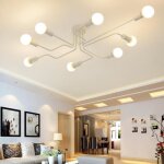 E27 plafonnier industriel vintage metal lampe suspension lustre 8 ttes pour salon cuisine bar restaurant ...
