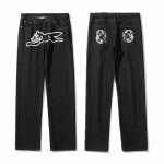 Jean pantalon homme imprimé streetwear hip hop baggy y2k vêtements goth denim Jean pantalon homme imprimé streetwear hip hop baggy y2k vêtements goth denim