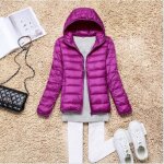 Ecelen doudoune femme slim fit automne et hiver lgre  capuche