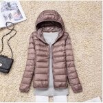 Ecelen doudoune femme slim fit automne et hiver lgre  capuche