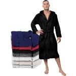 Ecelen peignoir de bain homme 100% coton avec capuche - robe de chambre eponge 2 poches ceinture - doux ...