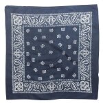 �charpe bandana motif paisley 01 bleu - marine blanc foulard carr�