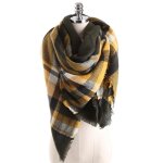 charpe cachemire plaid femme automne hiver surdimensionn chle couverture douce carreaux?jaune?