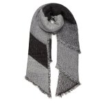 charpe - chale - cachemire imitation - chaud - automne hiver - grand plaid tissu glands foulard - noir ...