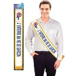 Écharpe enterrement vie de garçon - surprisez vous - blanc - bleue - adulte - extérieur Écharpe enterrement vie de garçon - surprisez vous - blanc - bleue - adulte - extérieur