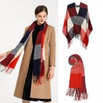 �charpe femme �charpe en carreaux foulard ch�le douce dhiver femme chaude longue �charpe motif � carreuaux ...