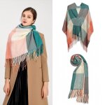 charpe femme carreaux foulard chle douce dhiver femme chaude longue charpe motif  carreuaux vintage ...