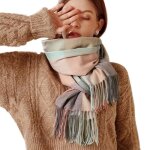 Echarpe femmecharpe chale femme automne et hiver  glanddoux charpe femme chaude  carreaux - rose