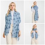 charpe pour femme foulards etole en mousseline de soie pour femme de pour mariage long chle bleu