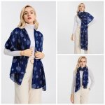 charpe pour femme foulards etole en mousseline de soie pour femme de pour mariage long chle marine