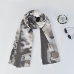 Echarpe femme - hiver chaude - imprime - simili laine - 65 x 190 cm gris