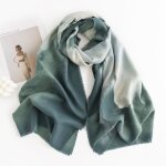 �charpe femme - insfity - simili laine - chaude - 60 x 190 cm - vert