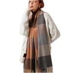 Echarpe femmecharpe chale femme automne et hiver  glanddoux charpe femme chaude  carreaux - chameau ...