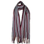 charpe foulard chche homme femme rayures - rouge bordeaux mauve blanc gris