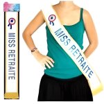 Echarpe miss retraite bleue