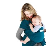 L�charpe de portage physiologique love radius - fibres bio - porte b�b� bleu r�tro