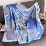 charpe en soie imprime vitata - carre lgante pour femme - printemps / t - bleu