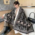 Écharpe - vitata - châle chaud en imitation cachemire - 65x185cm - automne / hiver - noir Écharpe - vitata - châle chaud en imitation cachemire - 65x185cm - automne / hiver - noir