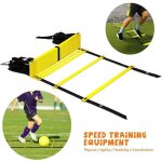 Echelle de coordination ladder 8 echelons r�glables - swarey - pour fitness - jaune et noir