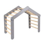 �chelle de gymnastique - meowbaby - triangle pikler - 112x61x94 cm - bois massif - gris