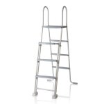 �chelle de s�curit� gre pour piscine 120m ou 132m - acier galvanis� et marches antid�rapantes