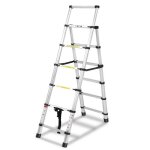 chelle tlescopique en aluminium liliin - 6 + 7 marches - capacit de charge max 150 kg