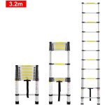 Echelle tlescopique multifonction en aluminium xmtech - 11 chelons - charge maximale 150 kg - argent ...