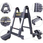 Echelle t�lescopique pliante en aluminium wottes - 12 barreaux - 38m - capacit� 150kg