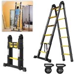 chelle tlescopique pliante multifonctionnelle liliin - 38m - noir et jaune