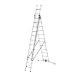 Echelle transformable pro 3 plans 3x12 �chelons 83m / 9m en aluminium hailo profilot