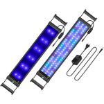 clairage aquarium - rumocovo - 50 - 70 cm - rgb ou bleu - plastique - rectangulaire