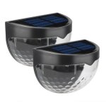 Eclairage mural lot de 2 lampes solaires pour clture de pont extrieur tanche  montage mural demi ...