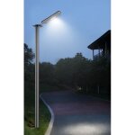 Eclairage solaire exterieur intelligent panneau 8w integre led 360 lumens blanc chaud
