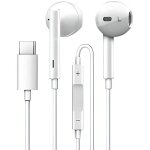 �couteurs st�r�o usb type c avec micro pour smartphones blanc