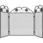 �cran de chemin�e 3 panneaux fer noir pare - feu chemin�es et po�les � bois s�curit� denfants animaux ...