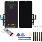 Ecran complet: vitre tactile + ecran lcd compatible avec iphone 11 taille 6. 1 rouge + kit outils + colle ...