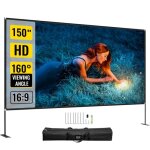 Écran de projection 150 avec support - vevor - toile oxford - 16:9 - 160° - 336x190cm Écran de projection 150 avec support - vevor - toile oxford - 16:9 - 160° - 336x190cm