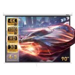 cran de projection 90 pouces manuel enroulable fixation mur ou plafond pour home cinma 137 x 183 cm ...