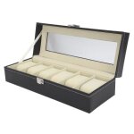 Ecrin - zerodis - bo�te � montre 6 fentes - cuir pu - portable - chic