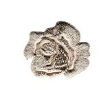 Ecusson thermocollant - mediac - fleur ajour� - argent� - 3 x 3 cm - application au fer � repasser