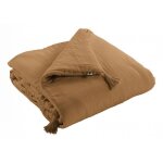 Edredon ou bout de lit gaa toutes dimensions gaze de coton - gaa camel - 90 x 200 cm