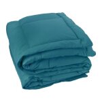 Edredon matelass peau de pche oekotex bleu 140x160 cm