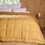 Edredon en polyester et microfibre 140x160 cm lazy jaune miel