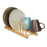 Relaxdays �gouttoir pour 8 assiettes planches � d�coup�es support � couvercles vaisselle range - planche ...